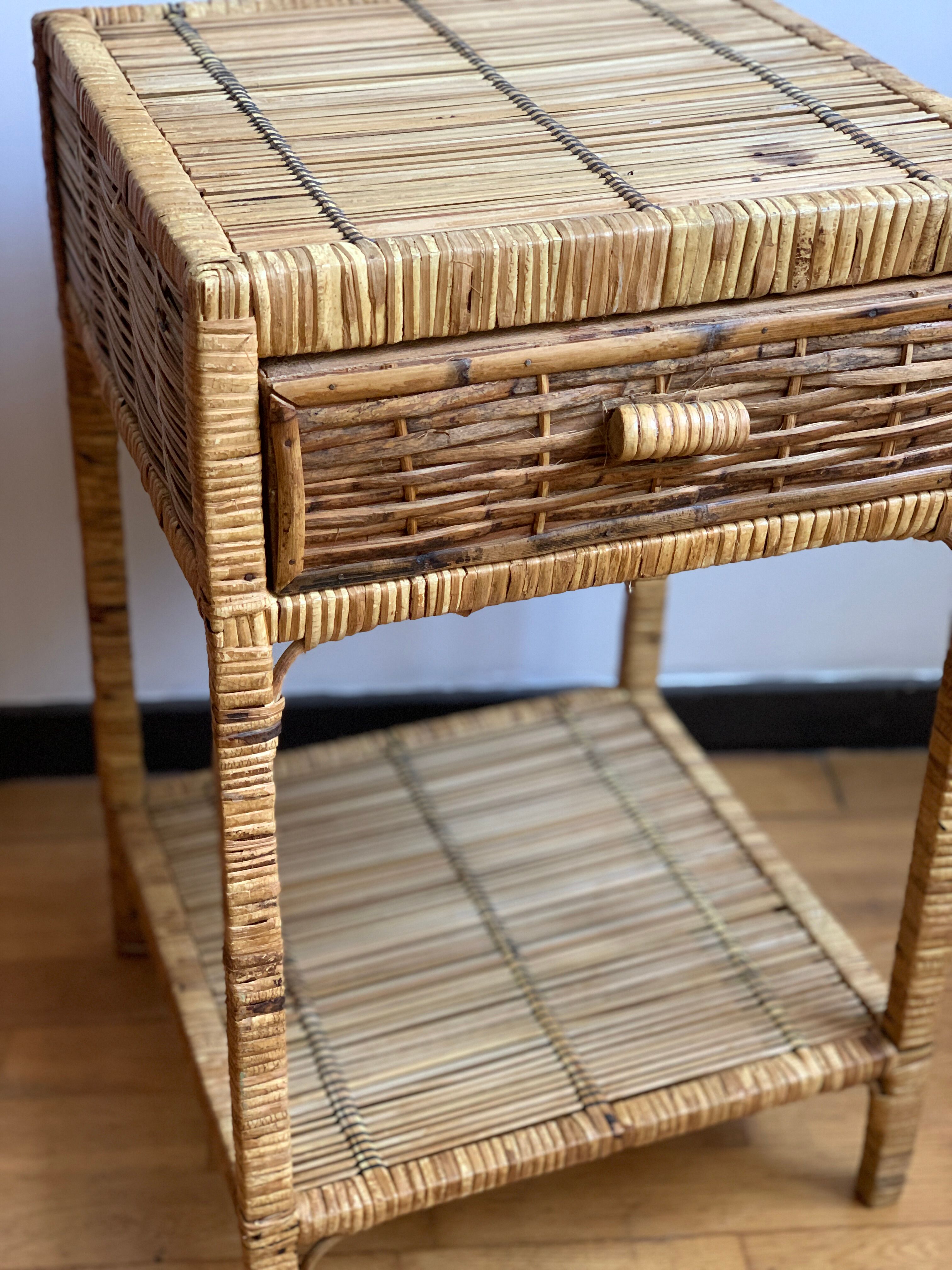 Meuble rotin vintage
