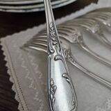 6 silver metal forks