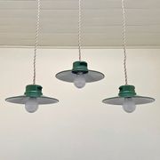 Enamelled industrial hanging lamp