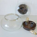 Set of 2 Vintage Space Age Stye Sconces Copper Flush Mount Lights 1980's