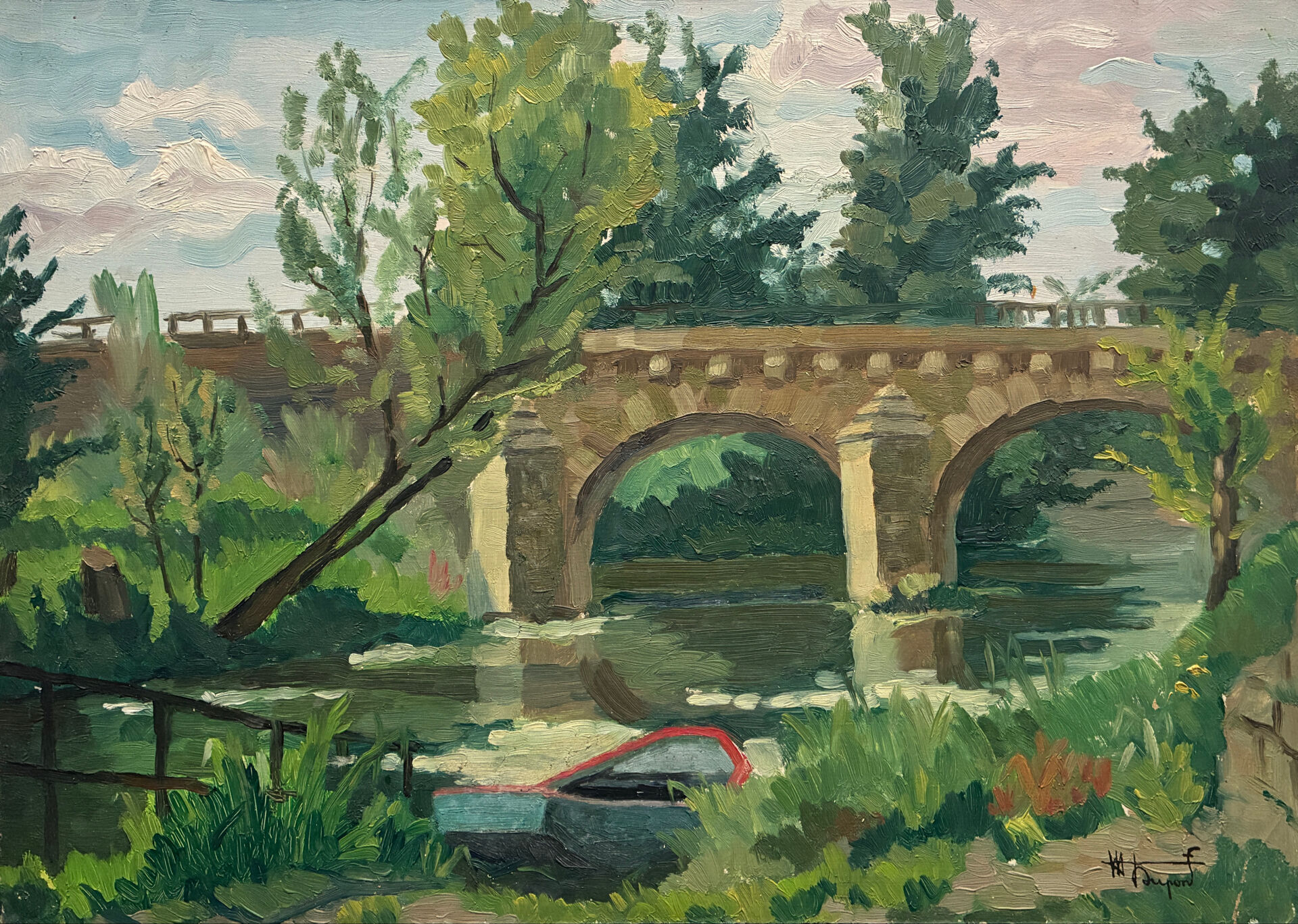 Landscape signed Dupont 20th century