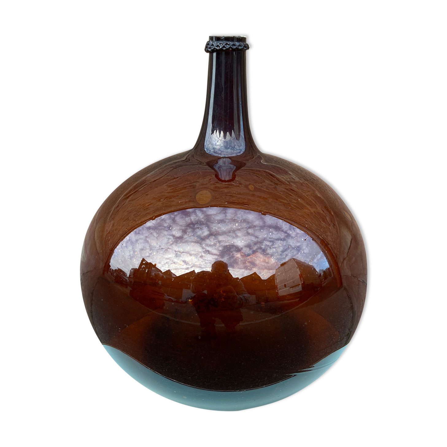 Demijohn brown lady amber jeanne 19th
