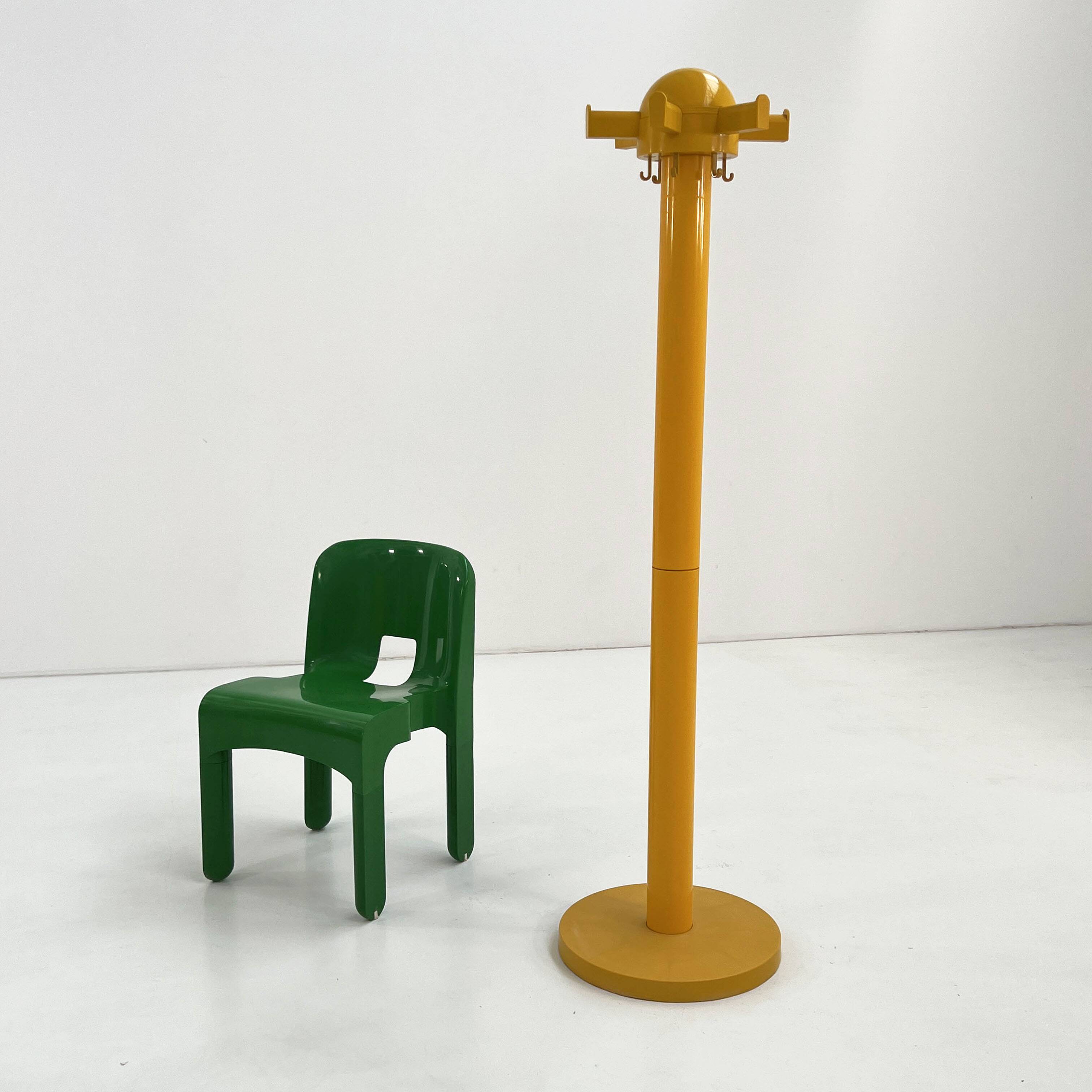 Yellow freestanding coat rack Model 4653 by Kartell, 1970