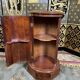 Bedside table in flamed mahogany and white marble