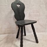 Black wooden brutalist chair