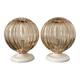 Pair of vintage golden globe wall or ceiling lights