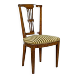 20th-Century Elm Chair in Striped Upholstery, 1940s
