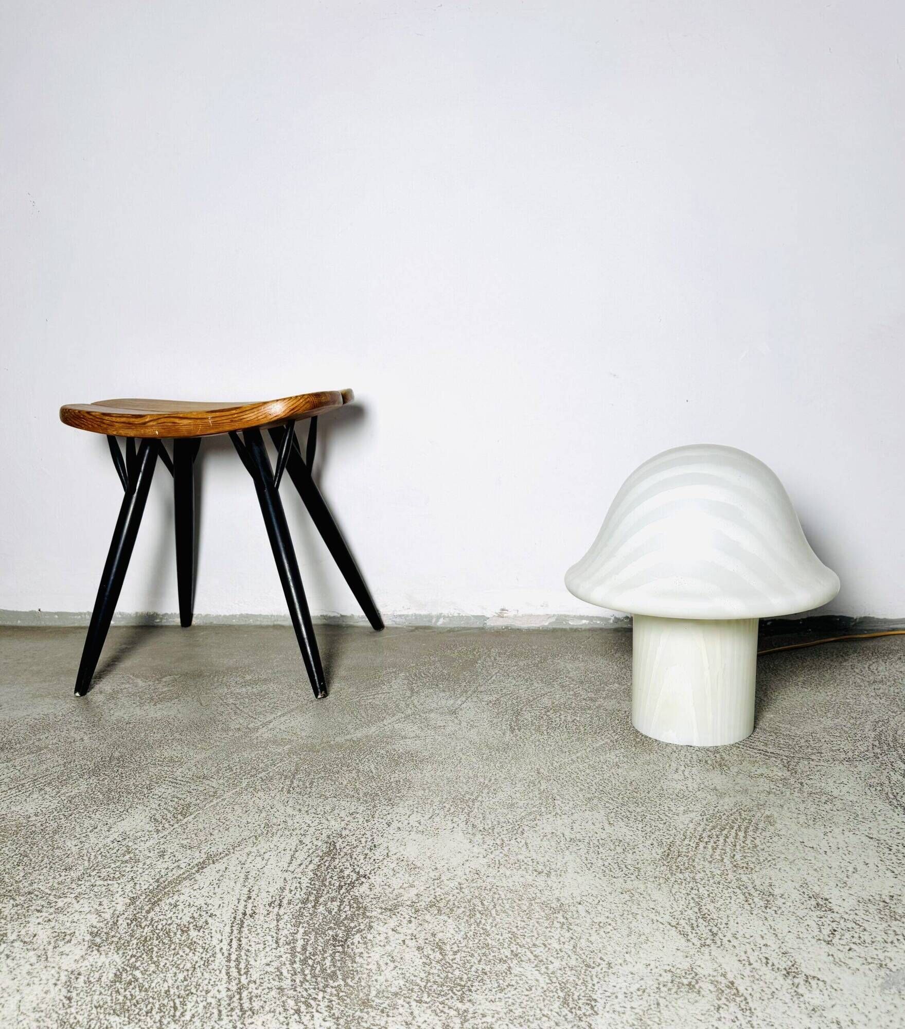 Large Model Glass Mushroom Table Lamp By Peill & Putzler, Germany 1960S