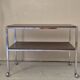 Vintage chrome metal and wood rolling dessert trolley from the 70s-80s.