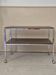 Vintage chrome metal and wood rolling dessert trolley from the 70s-80s.