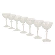 Set of 7 Regency Fidenza Crystal Champagne Glasses