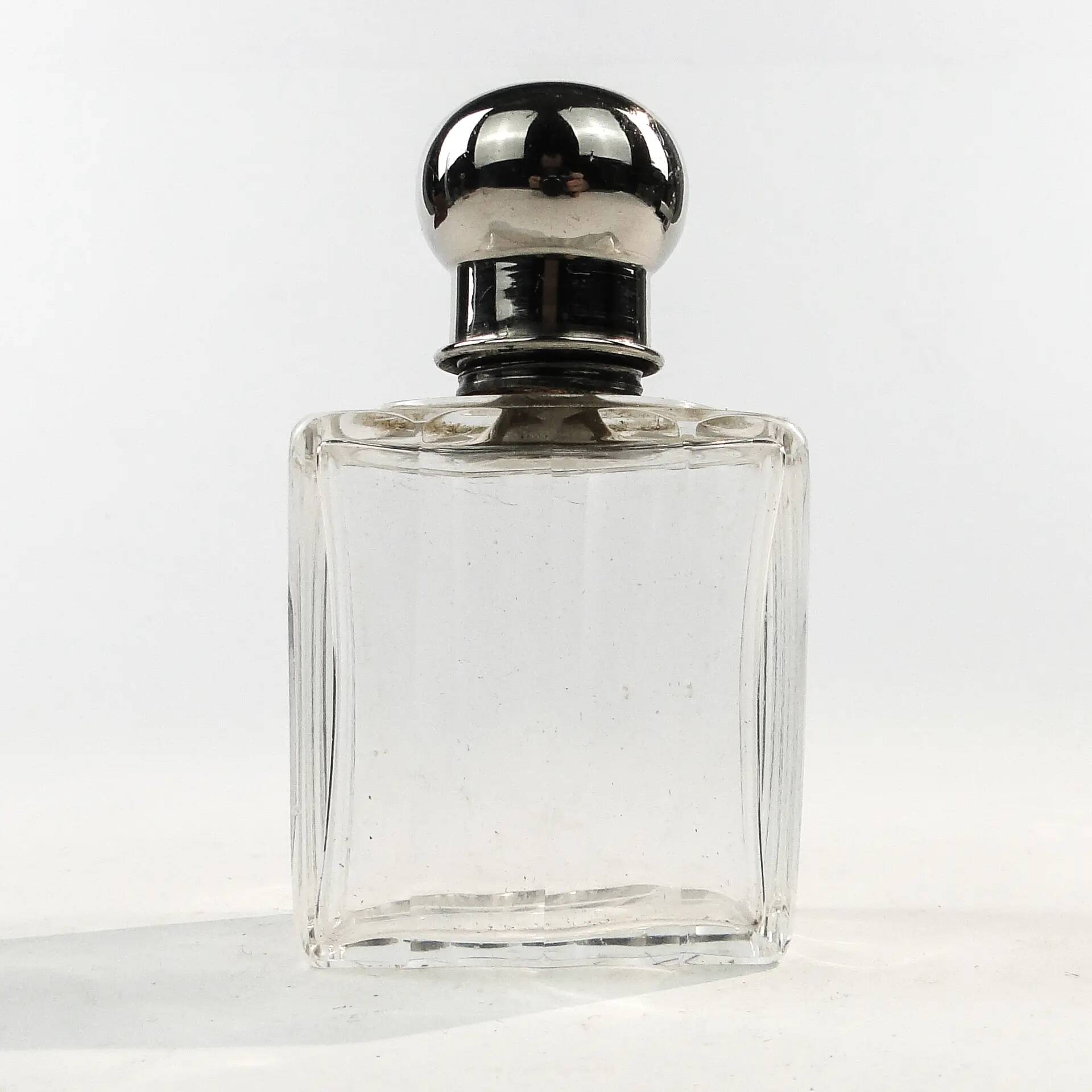 Art Deco hip flask, crystal, France, 1930s