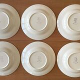 6 old Longchamp earthenware soup plates