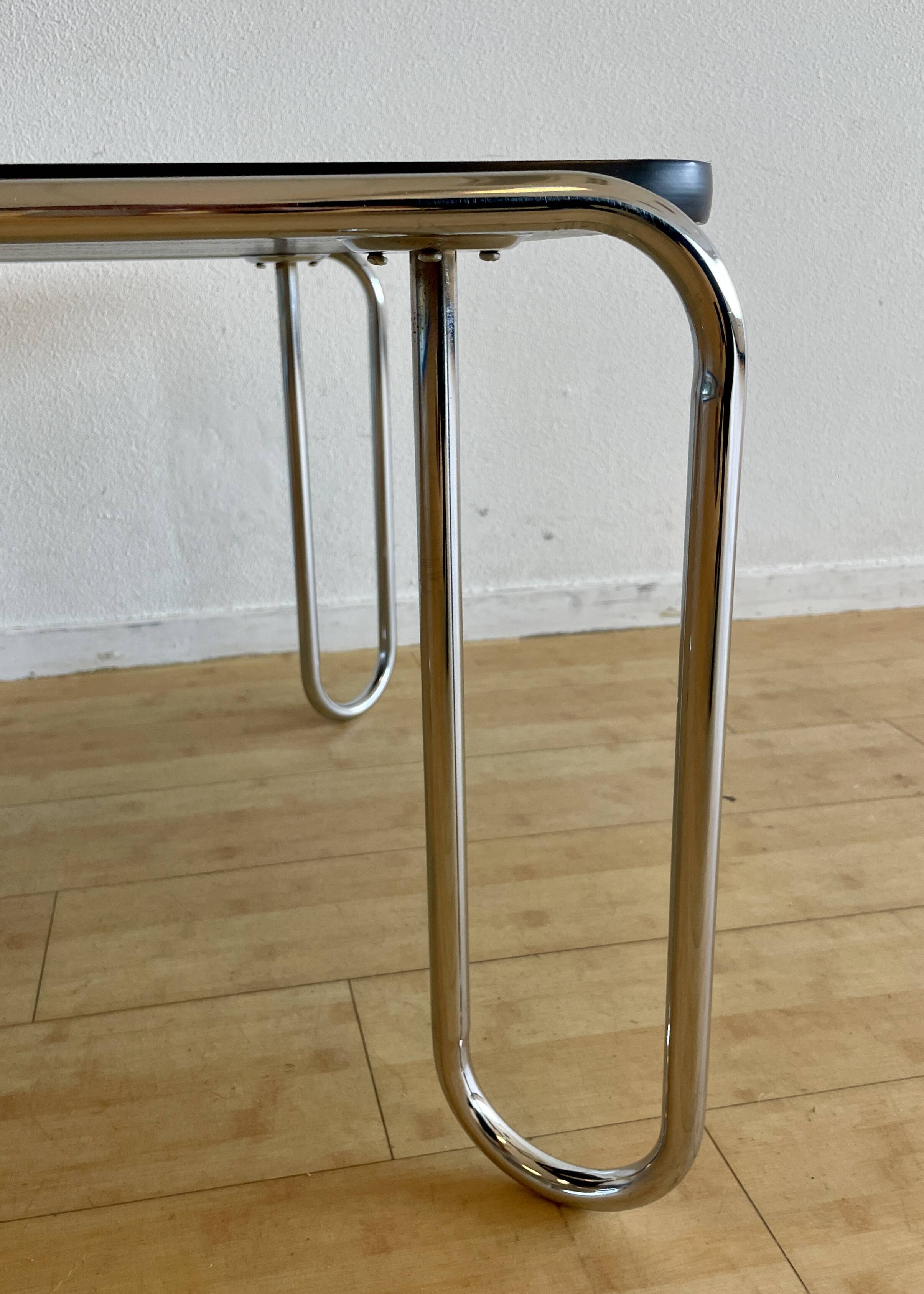 Black, tubular coffee table model B-10 by Marcel Breuer for Thonet