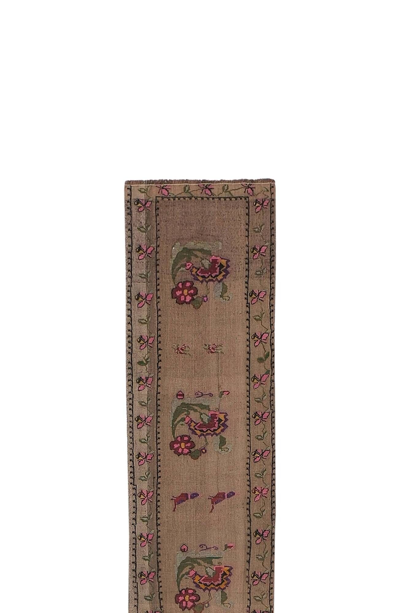Tapis vintage turc de oushak tissé à la main 56x463 cm