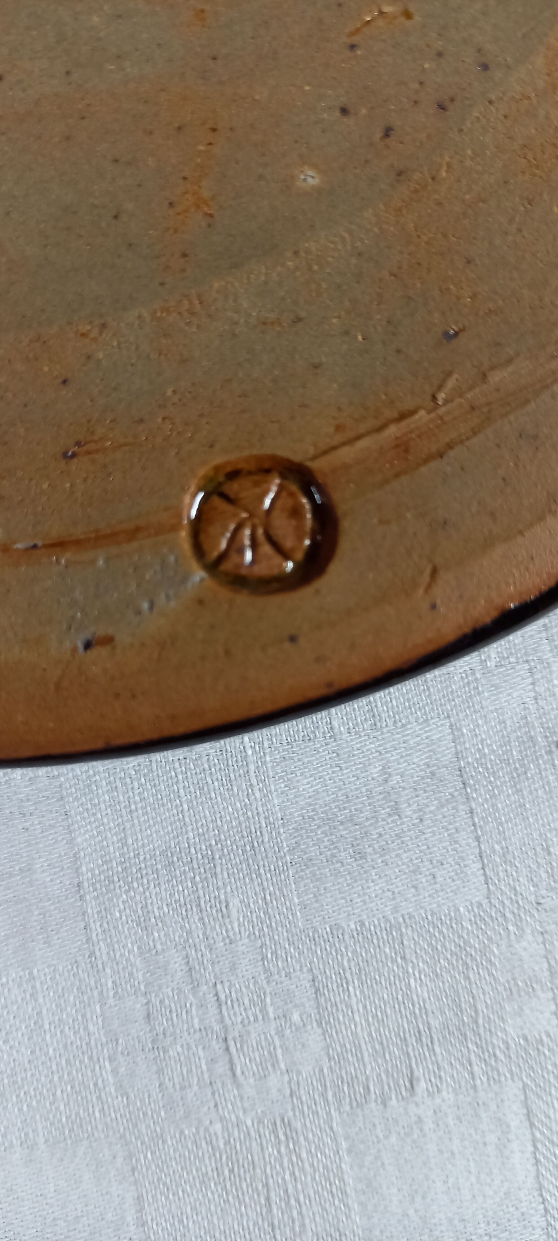 Glazed stoneware wall vase stamped Antoine de Vinck