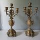 Pair of bronze candlesticks in Louis XVI style – 4 lights – 38 cm