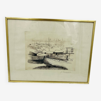 Lithograph of a signed charcoal