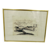 Lithograph of a signed charcoal