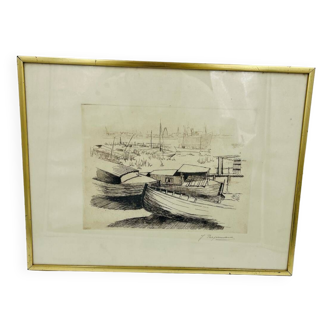 Lithograph of a signed charcoal