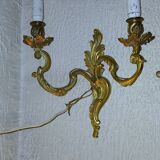 Paire d'appliques style rocaille bronze
