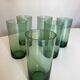 Set 6 glasses green cups blown 1960