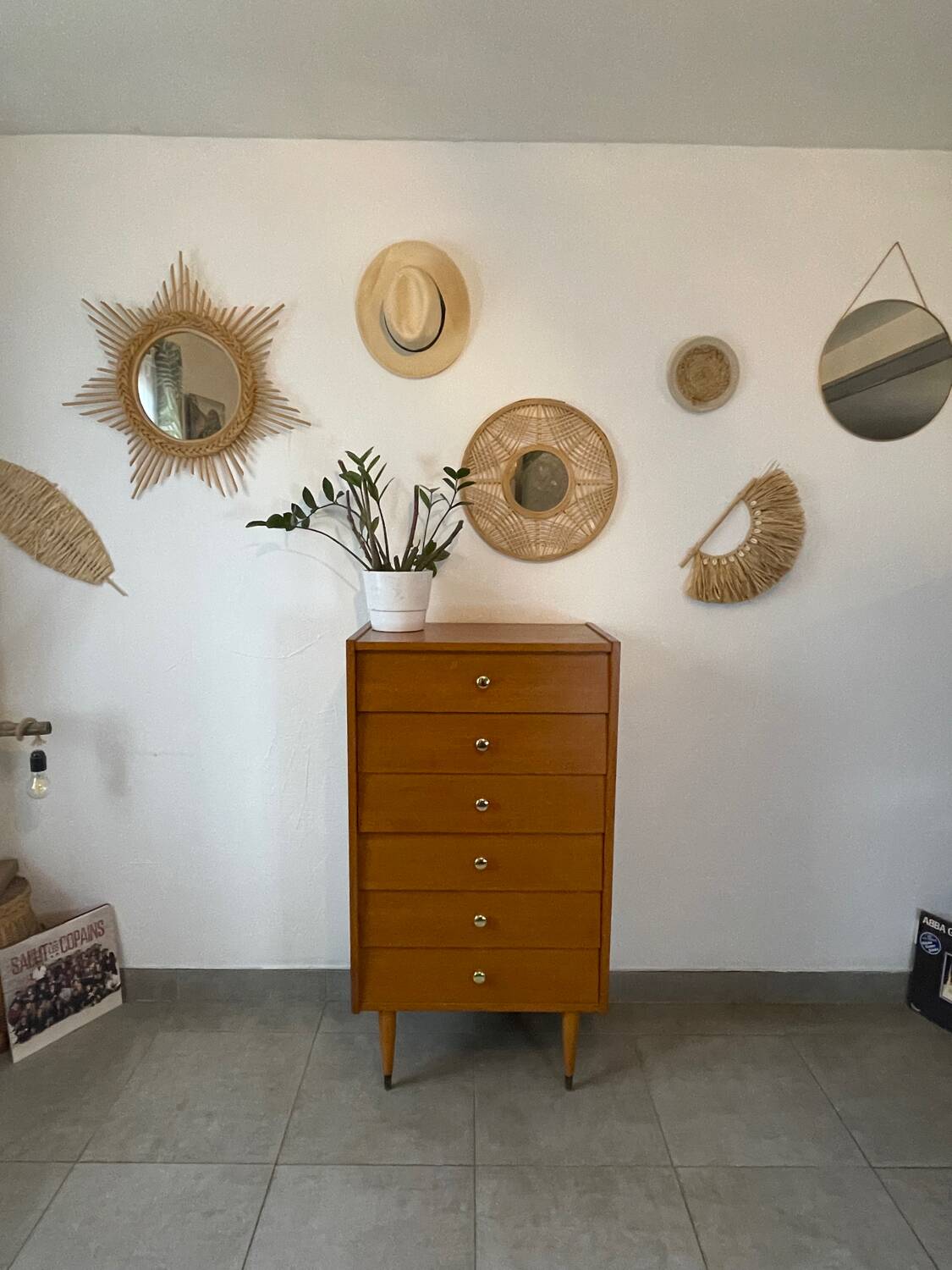 Chiffonnier/commode  6 tiroirs vintage en teck