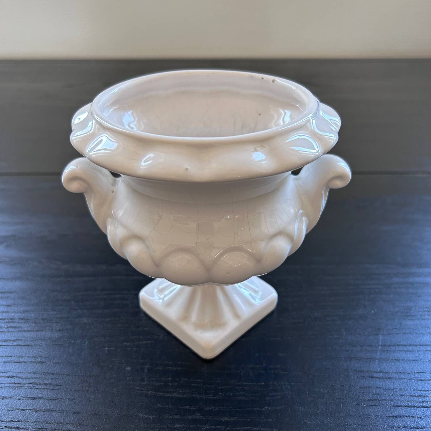 White Medici style vase