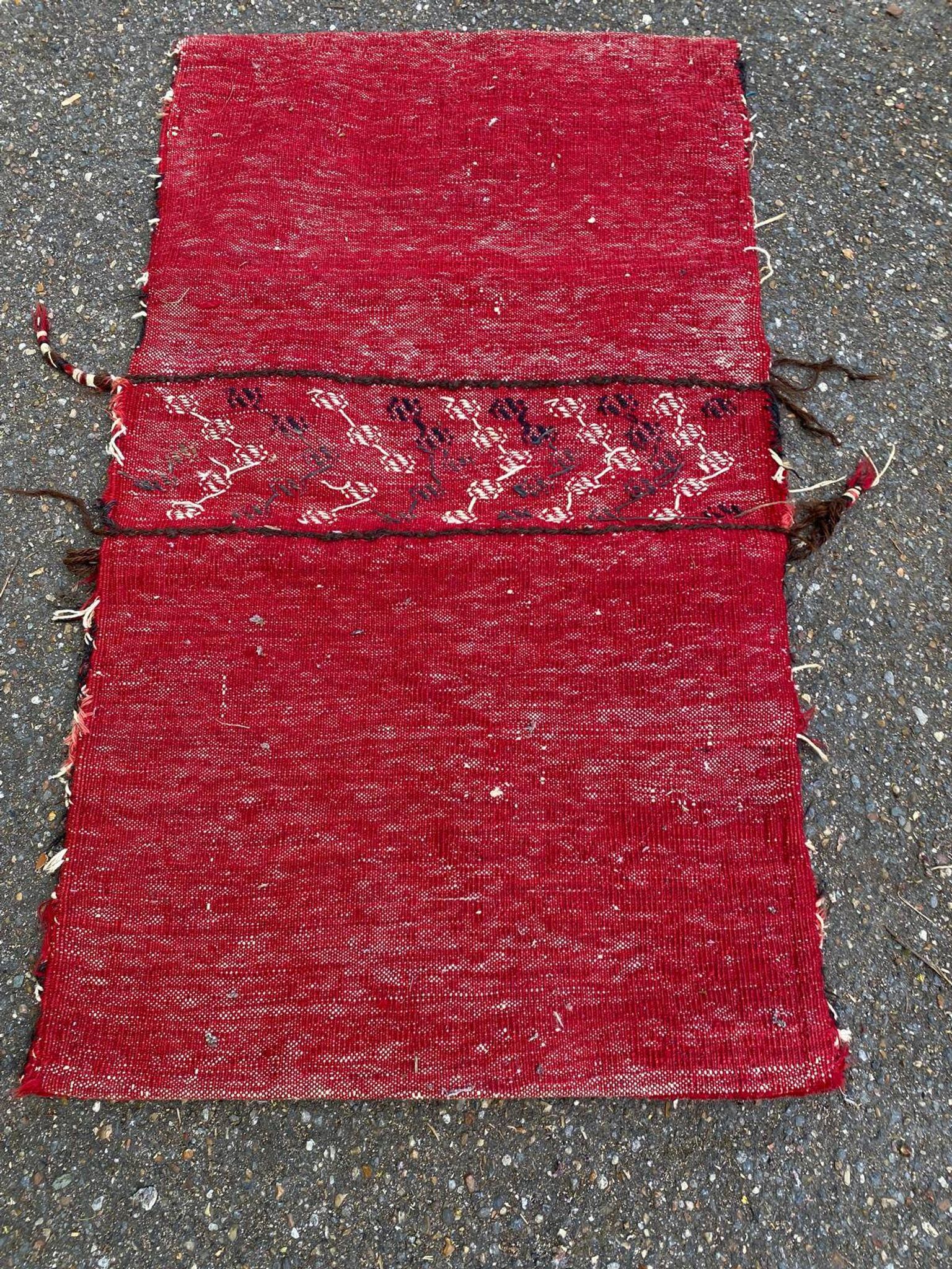 Tapis persan Khorjin Kilim pochette double laine tressé à la main 55x95cm