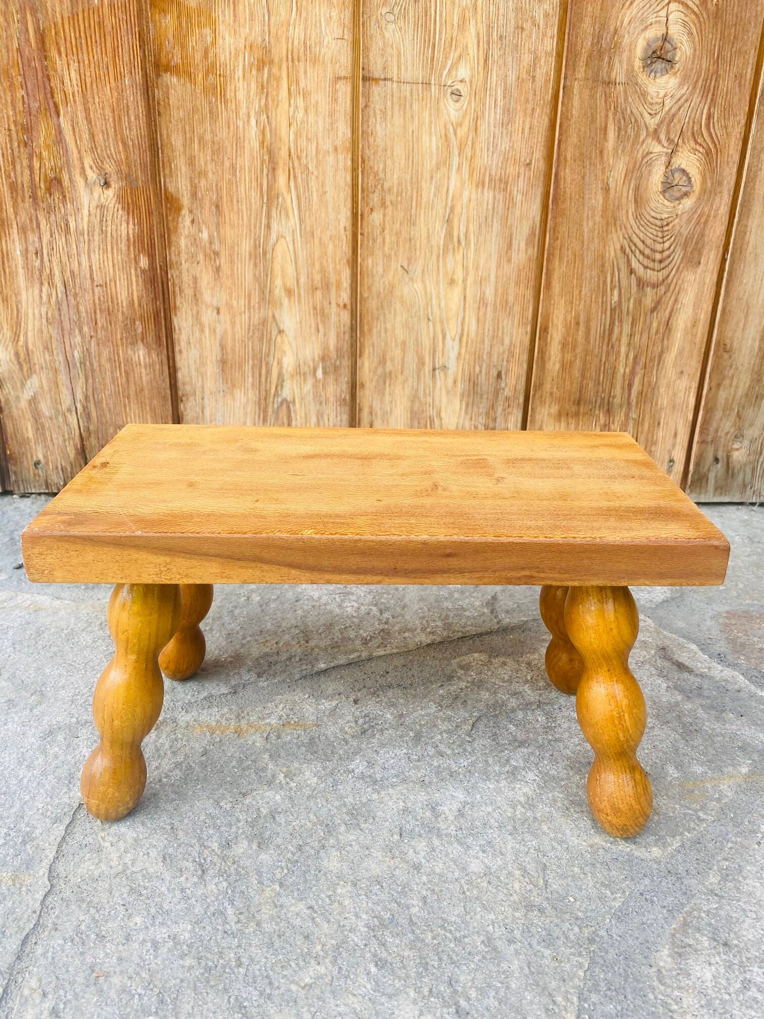 Vintage turned wooden footstool/step stool