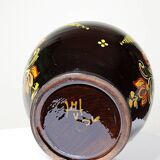 Vintage large vase from the 60s-70s, Hungarian MHV, in hand-painted glazed ceramic.