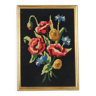 canvas bouquet of flowers in cross stitch, wall painting, vintage