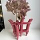 Soliflore en barbotine ancienne bambou rose années 50