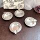 Box of 4 individual silver ashtrays in fine silver France