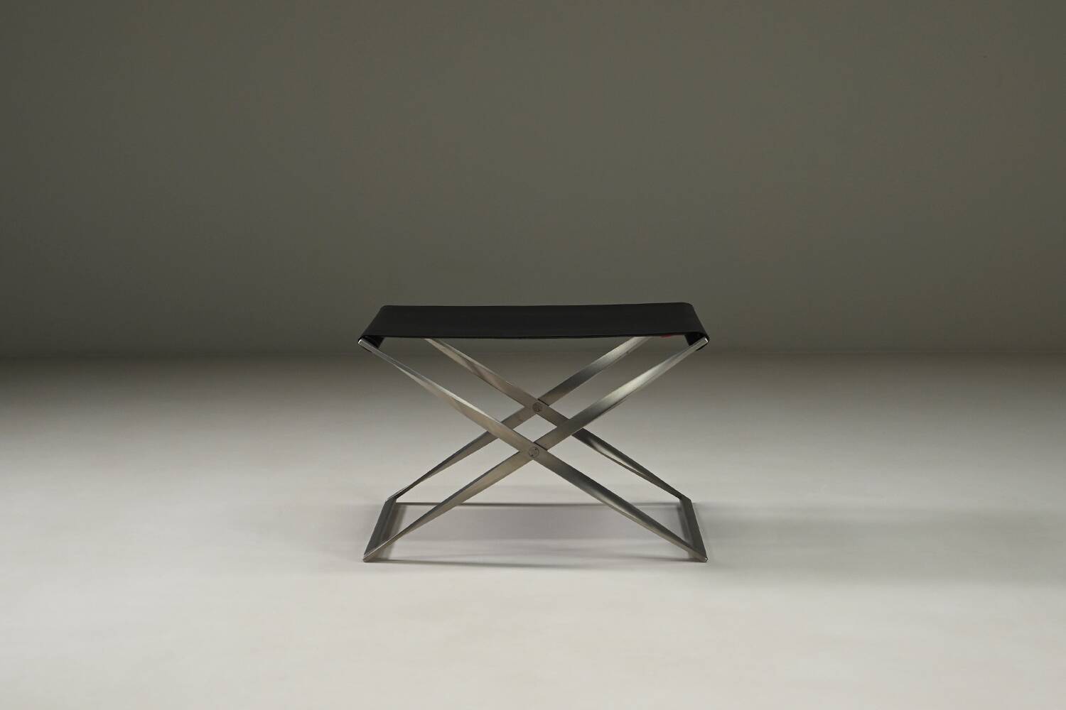 Folding stool PK91 by Poul Kjærholm for Fritz Hansen, 1960s Denmark.