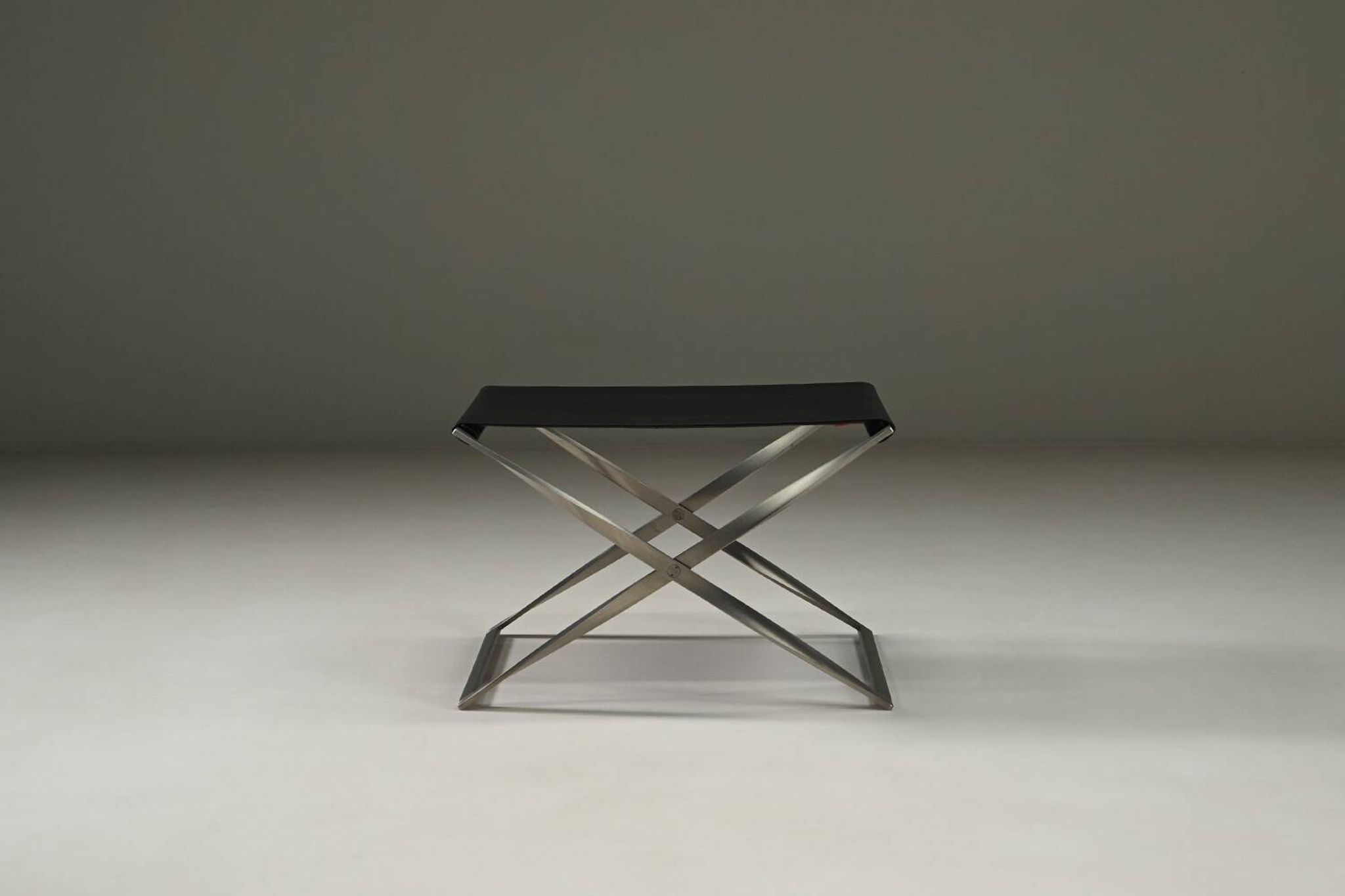 Folding stool PK91 by Poul Kjærholm for Fritz Hansen, 1960s Denmark.