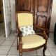 Antique armchair in solid wood – Louis Philippe / Empire style – cream fabric