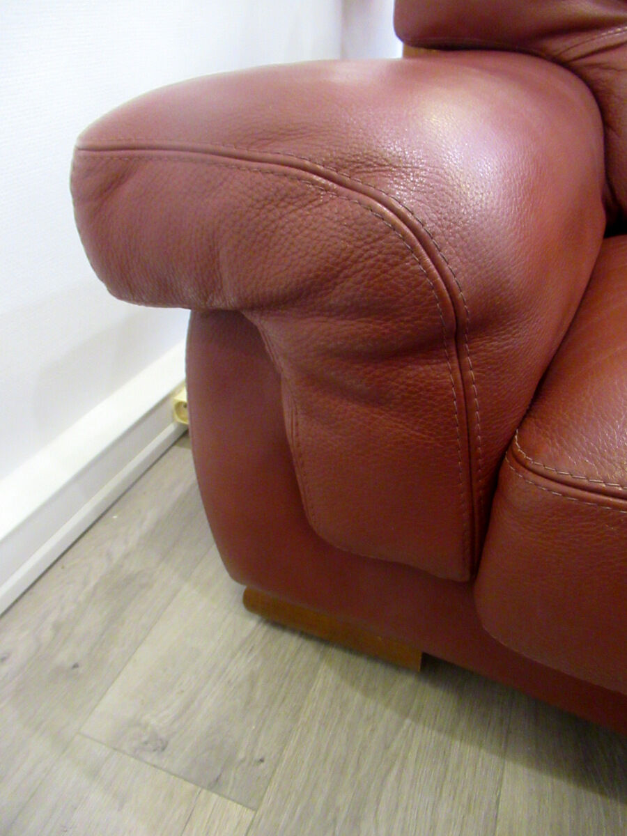 Leather sofa, 2 seats, Roche-Bobois brand