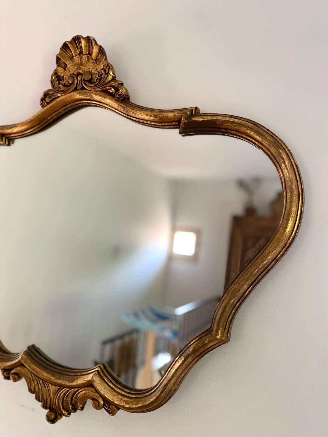 Antique Baroque Shell Mirror
