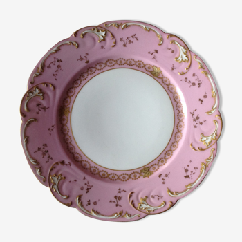 Assiette plate en porcelaine de Limoges de la Manufacture Haviland (19 ème).