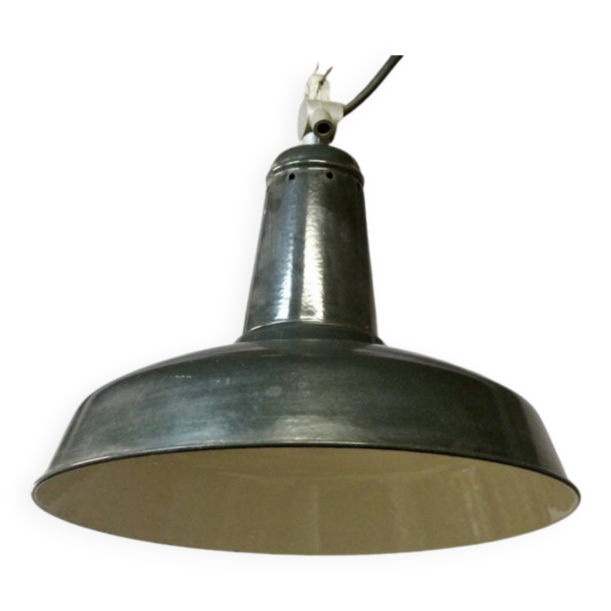 Workshop pendant light in enamelled sheet metal