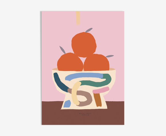 Affiche murale bol de fruit coloré avec des oranges 30cm*40cm