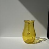 Vintage yellow glass pitcher H20.5