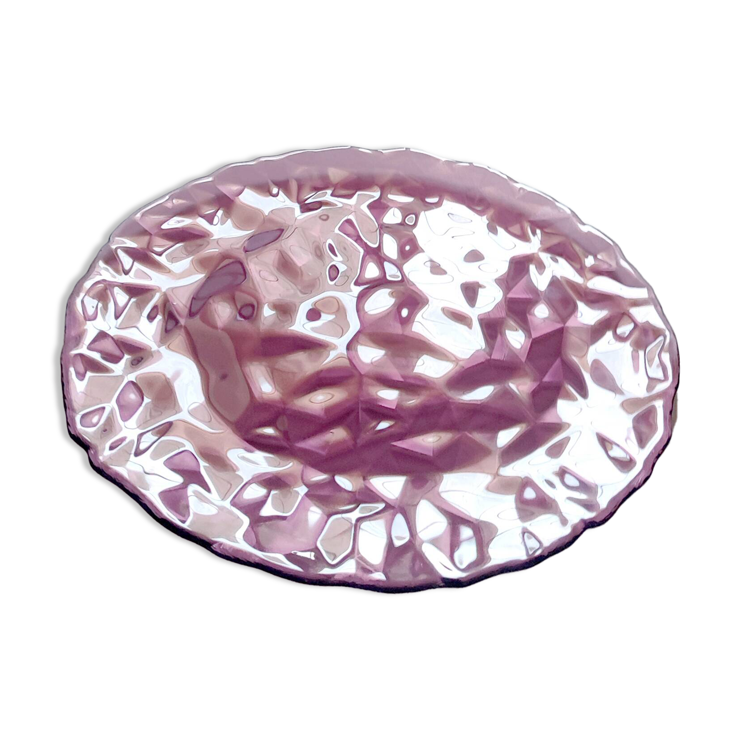 Vintage Bormioli Rocco Purple Glass Plate: Mid-Century Italian Decor