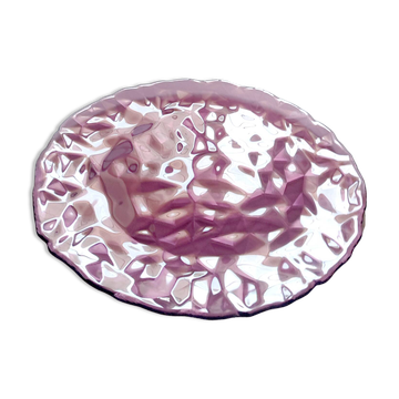 Assiette en verre violet Bormioli Rocco, Italie années 50