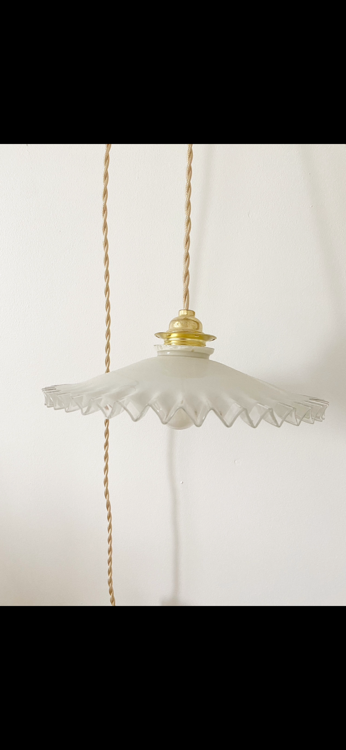 Opaline pendant lamp