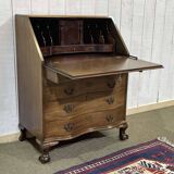 1930s English curved mahogany back desk