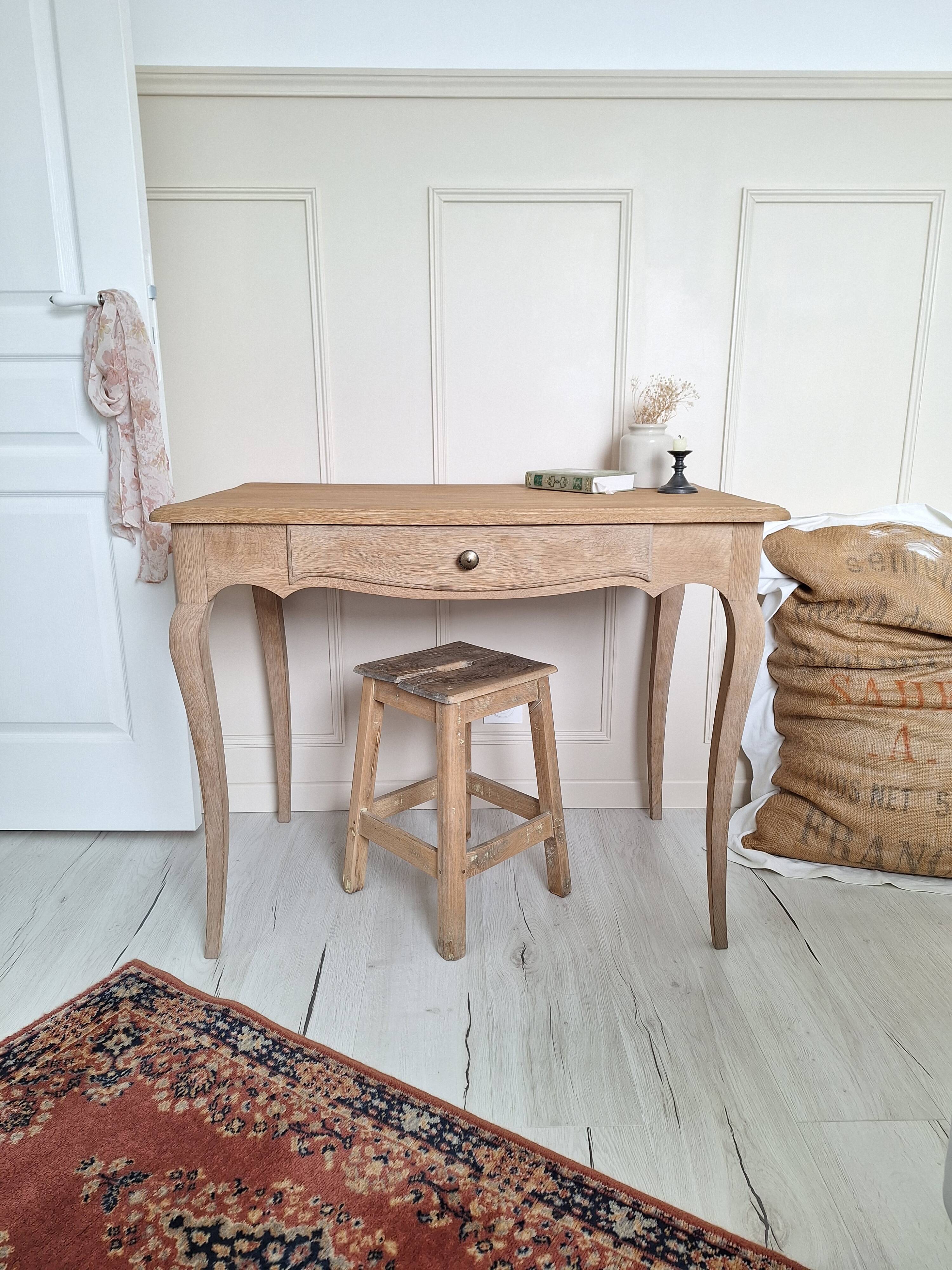 Antique oak side table in Louis XV style