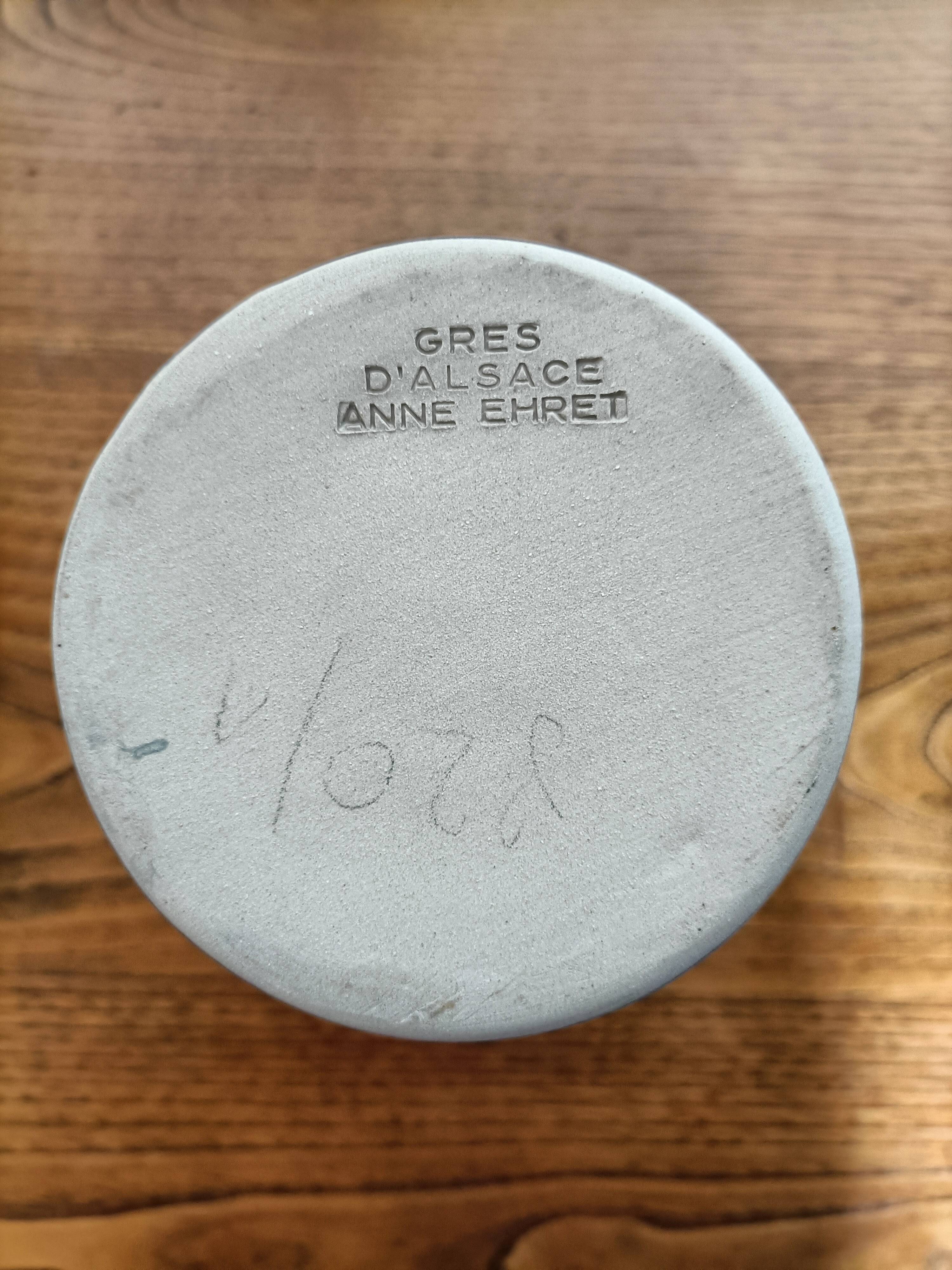 Vase à fleurs alsacien en grès Anne Ehret
