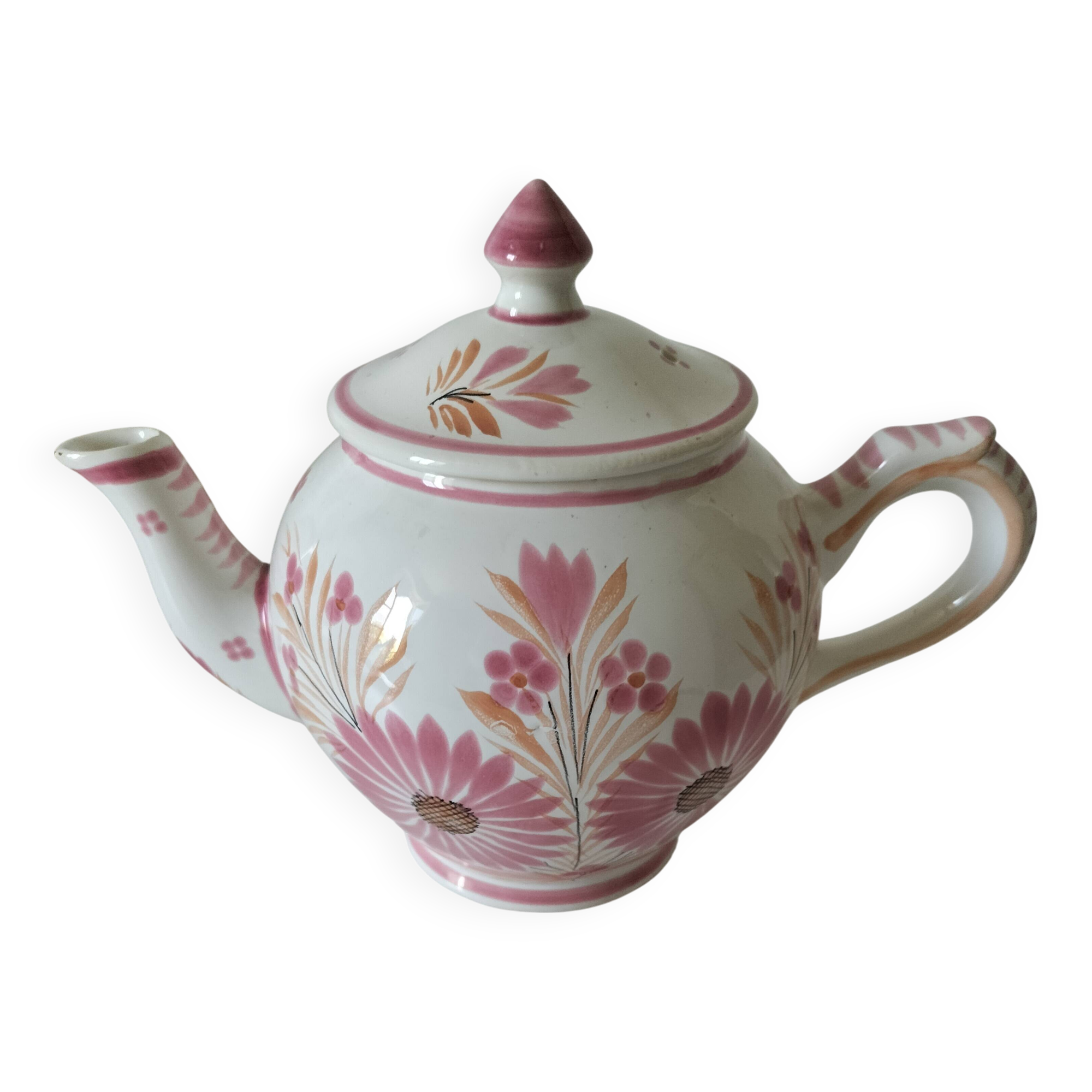 Henriot Quimper pink teapot